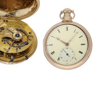 Important English pocket watch with rack lever escapement Circa 1809