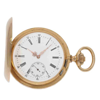 Swiss pink gold hunting cased anker chronometer Circa 1890