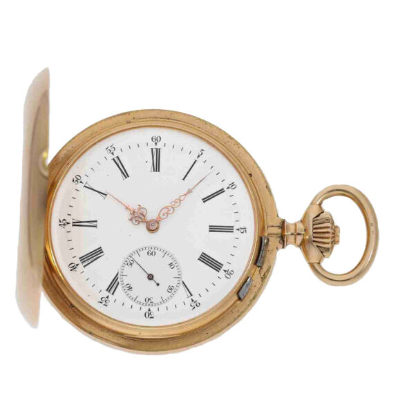 Swiss pink gold hunting cased anker chronometer Circa 1890
