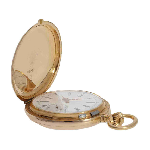 Swiss pink gold hunting cased anker chronometer Circa 1890 Swiss pink gold hunting cased anker chronometer Circa 1890