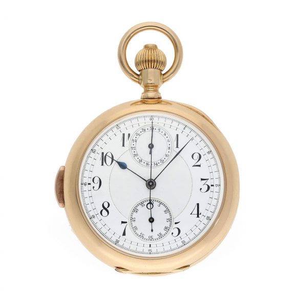 Swiss 18 Carat gold chronograph Anker chronometer Circa 1890