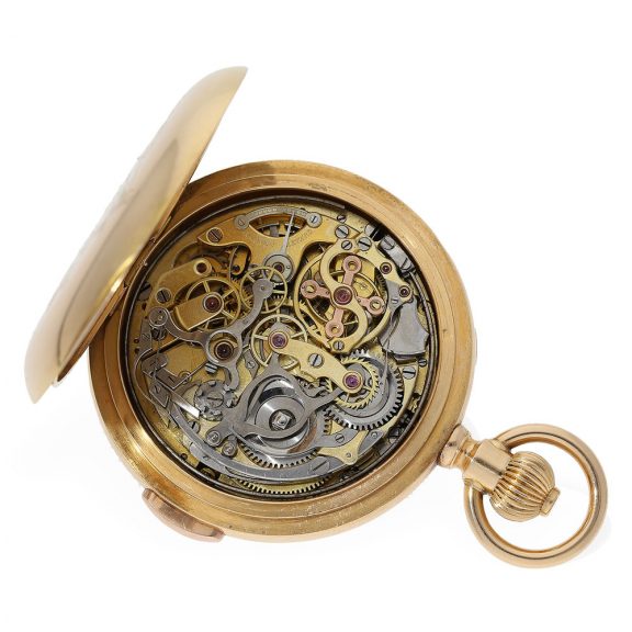 Swiss 18 Carat gold chronograph Anker chronometer Circa 1890 Swiss 18 Carat gold chronograph Anker chronometer Circa 1890