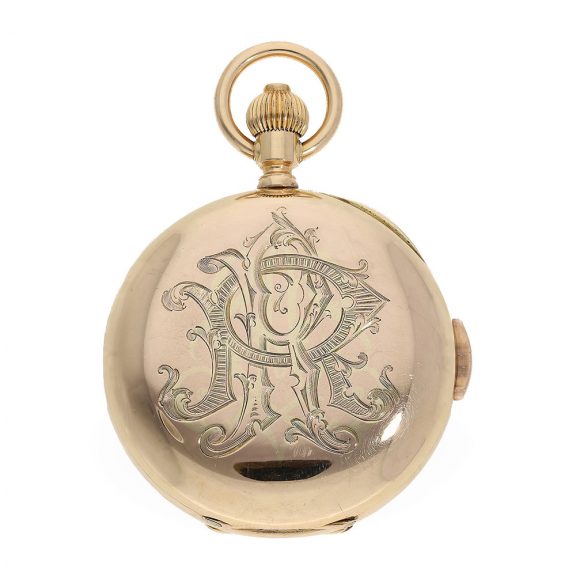 Swiss 18 Carat gold chronograph Anker chronometer Circa 1890 Swiss 18 Carat gold chronograph Anker chronometer Circa 1890