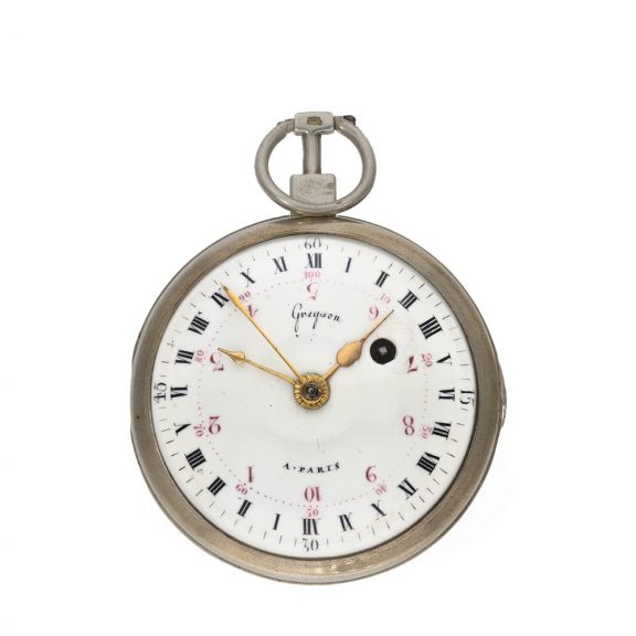 French silver verge watch with extremely rare dial Circa 1795 French silver verge watch with extremely rare dial Circa 1795