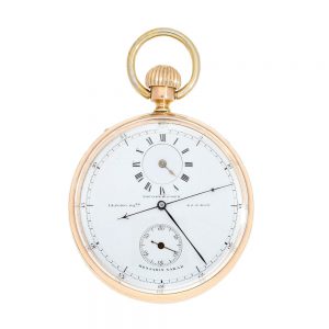 English gold watch with stoppable center second Circa 1872