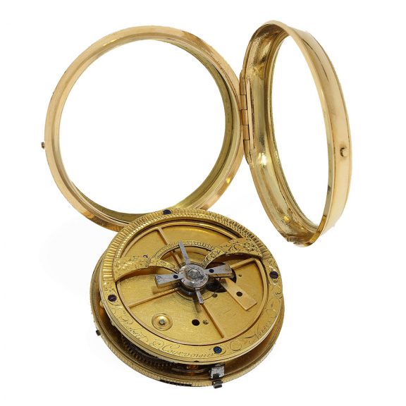 Swiss 18 carat gold watch with unususal seconde morte complication Circa 1790 Swiss 18 carat gold watch with unususal seconde morte complication Circa 1790