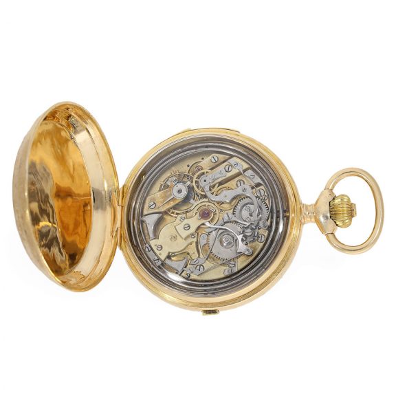 Exceptionally heavy astronomical Swiss 18 Carat gold full hunter cased watch Circa 1890 Exceptionally heavy astronomical Swiss 18 Carat gold full hunter cased watch Circa 1890
