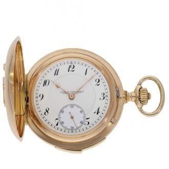 German 14 carat gold hunter case watch with repeater Circa 1920