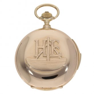 German 14 carat gold hunter case watch with repeater Circa 1920