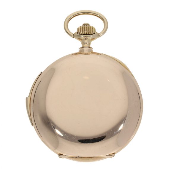 German 14 carat gold hunter case watch with repeater Circa 1920 German 14 carat gold hunter case watch with repeater Circa 1920