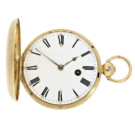 Irish very rare blind man's 18 K gold pocket watch Circa 1840