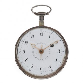 German silver calendar watch with cylinder escapement Circa 1800