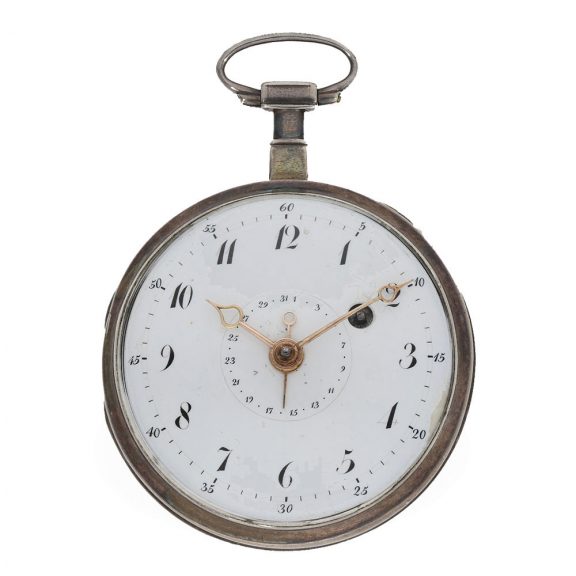 German silver calendar watch with cylinder escapement Circa 1800
