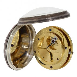 German silver calendar watch with cylinder escapement Circa 1800