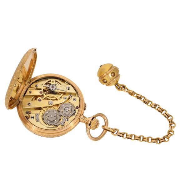 Spanish 18 carat gold and enamel full hunter case watch Circa 1890 Spanish 18 carat gold and enamel full hunter case watch Circa 1890
