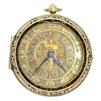 Rare Swiss gilt silver verge with self striking hours Circa 1695