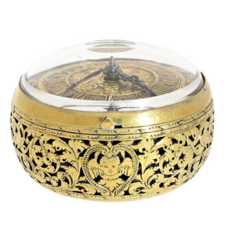 Rare Swiss gilt silver verge with self striking hours Circa 1695