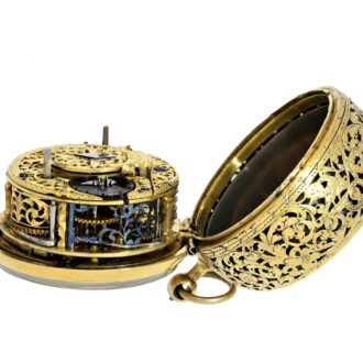 Rare Swiss gilt silver verge with self striking hours Circa 1695
