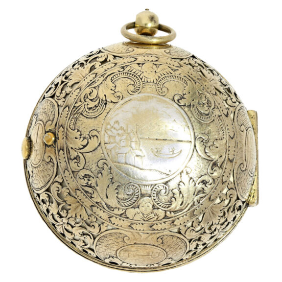 Rare Swiss gilt silver verge with self striking hours Circa 1695 Rare Swiss gilt silver verge with self striking hours Circa 1695