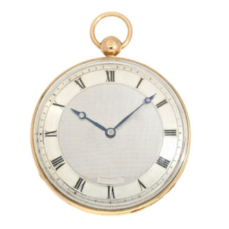 French gold with engine turned silver dial Circa 1825 French gold with engine turned silver dial Circa 1825