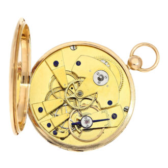 French gold with engine turned silver dial Circa 1825 French gold with engine turned silver dial Circa 1825