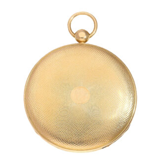 French gold with engine turned silver dial Circa 1825 French gold with engine turned silver dial Circa 1825