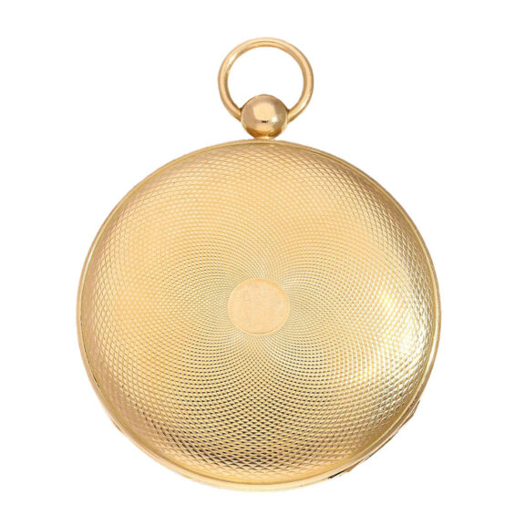 French gold with engine turned silver dial Circa 1825 French gold with engine turned silver dial Circa 1825