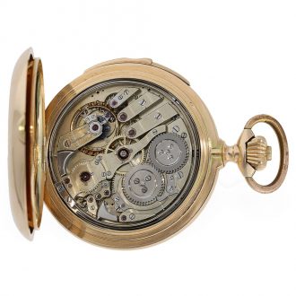 Swiss 14 Carat gold full hunter cased watch with minute repeater Circa 1900