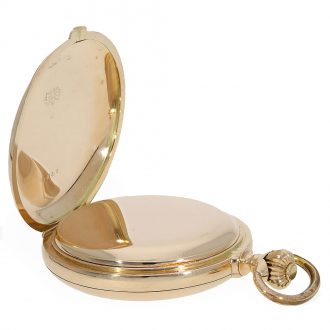 Swiss 14 Carat gold full hunter cased watch with minute repeater Circa 1900