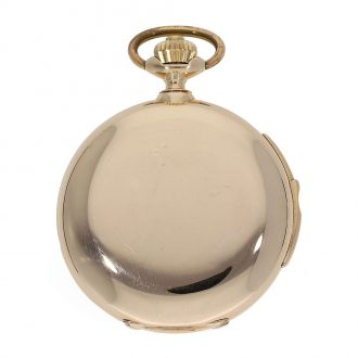 Swiss 14 Carat gold full hunter cased watch with minute repeater Circa 1900