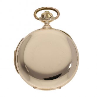 Swiss 14 Carat gold full hunter cased watch with minute repeater Circa 1900