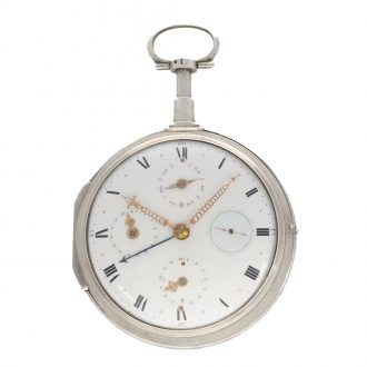 Swiss silver astronomical coach clock with nine complications Circa 1800