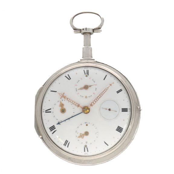 Swiss silver astronomical coach clock with nine complications Circa 1800 Swiss silver astronomical coach clock with nine complications Circa 1800