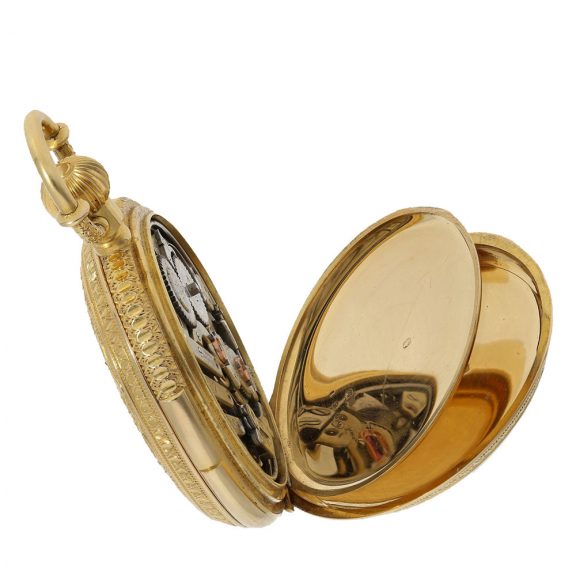 Swiss 18 carat gold and enamel à goutte case repeater watch Circa 1880 Swiss 18 carat gold and enamel à goutte case repeater watch Circa 1880