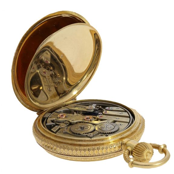 Swiss 18 carat gold and enamel à goutte case repeater watch Circa 1880 Swiss 18 carat gold and enamel à goutte case repeater watch Circa 1880
