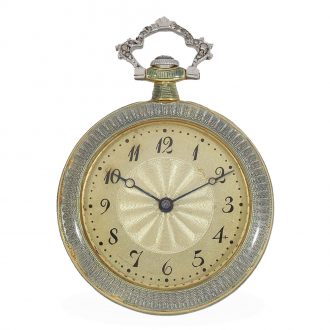 Swiss 18 carat gold and enamel watch decorated with pearls Circa 1900