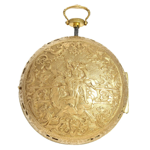 French gilt quarter repeating repoussé watch Circa 1720