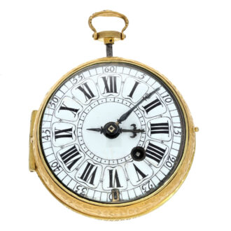 French gilt quarter repeating repoussé watch Circa 1720