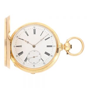 Heavy Swiss gold hunting cased pocket watch Circa 1865