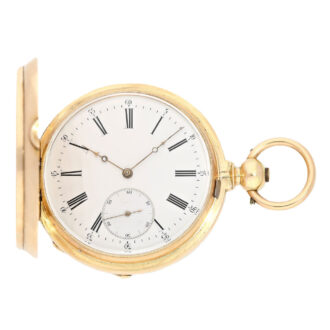 Heavy Swiss gold hunting cased pocket watch Circa 1865