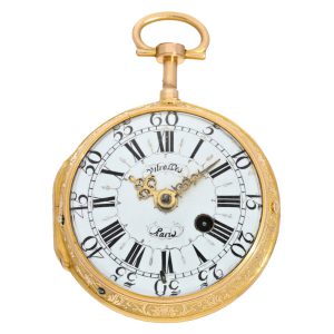 Splendid French gold repeating a toc verge watch Circa 1740