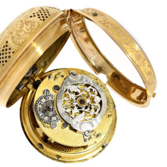 Splendid French gold repeating a toc verge watch Circa 1740