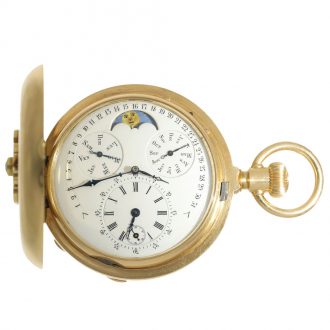 Swiss 18 carat gold full hunter tourbillon watch Circa 1873