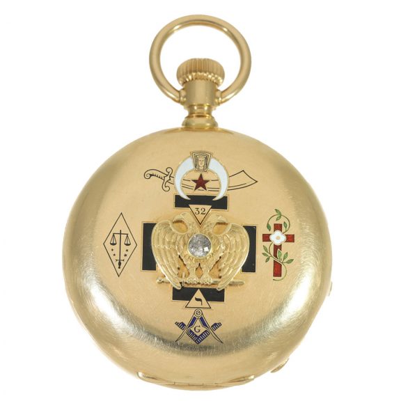 Swiss 18 carat gold full hunter tourbillon watch Circa 1873