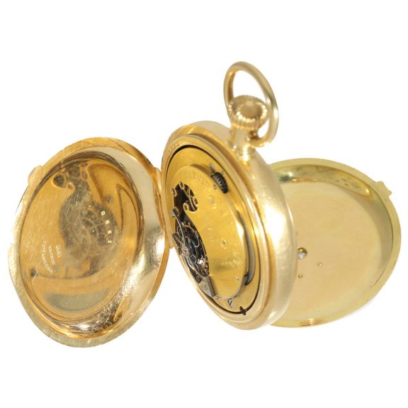 Swiss 18 carat gold and enamel watch with tourbillon Circa 1873 Swiss 18 carat gold and enamel watch with tourbillon Circa 1873