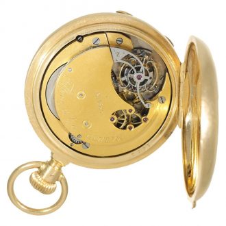 Swiss 18 carat gold and enamel watch with tourbillon Circa 1873