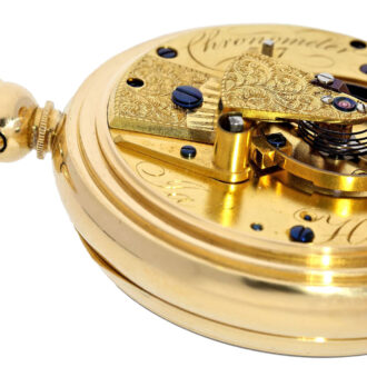 English gold open faced chronometer watch Circa 1800