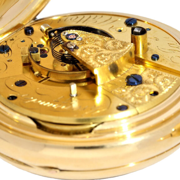 English gold open faced chronometer watch Circa 1800 English gold open faced chronometer watch Circa 1800