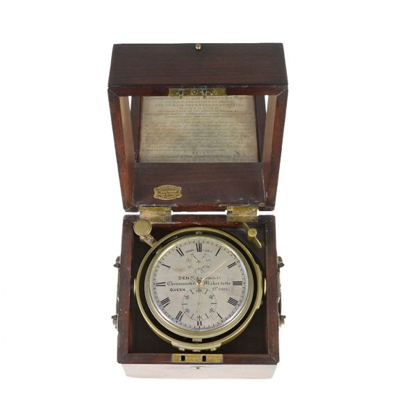 Small English marine chronometer in original box Circa 1850