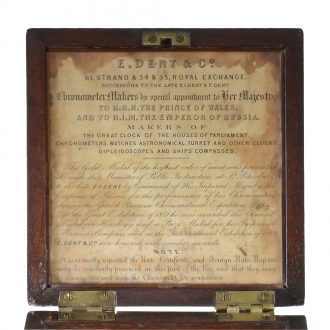 Small English marine chronometer in original box Circa 1850
